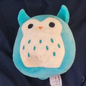 Squishmallows Blue and White Owl Stuffed Animal